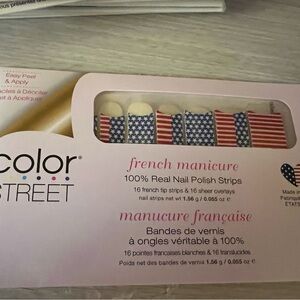 Color Street French Manicure Nail Polish Strips - Red, White, and Belle